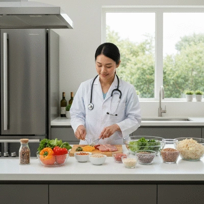 Person planning a balanced meal for diabetes management, with low GI foods