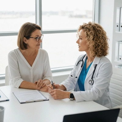 Patient consulting with a doctor about diabetes management